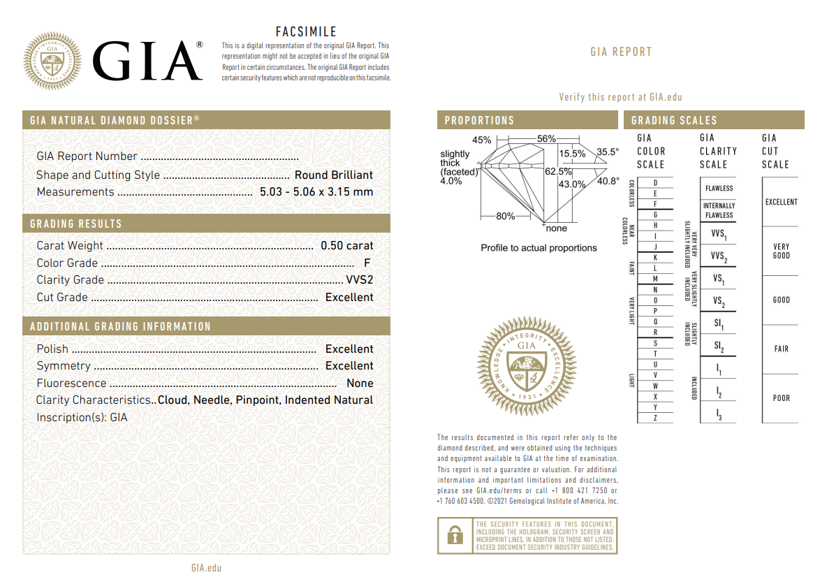 Diamond GIA 0.60ct VVS2 E 3EX NO FLUO -  from [store] by Euro Diamonds - 